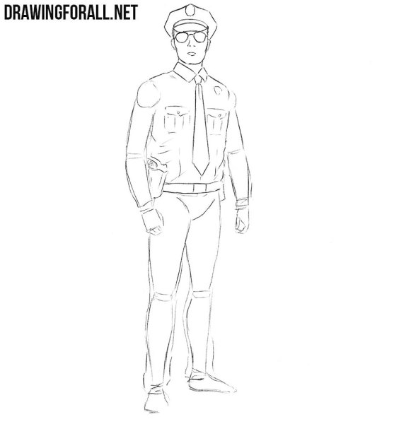 Портрет полицейского карандашом