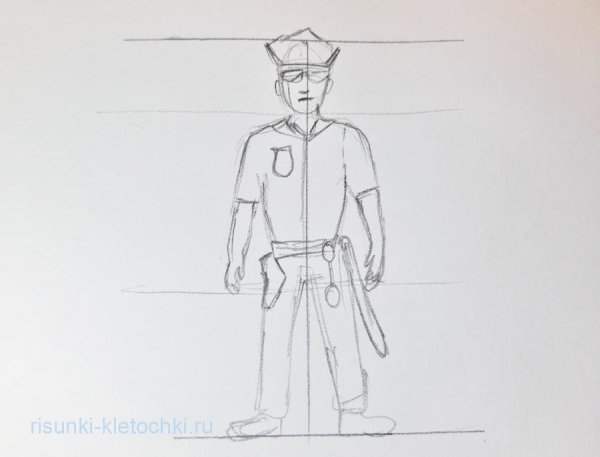 Полицейский рисунок карандашом для срисовки
