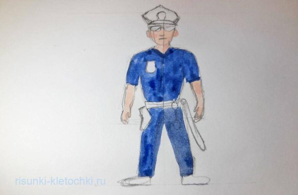 Поэтапное рисование полицейского