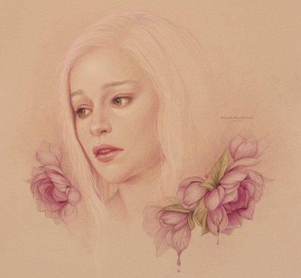 Портрет цветными карандашами