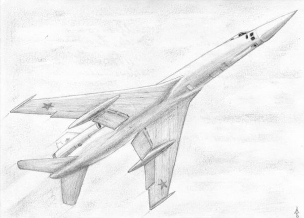 Самолёт рисунок карандашом