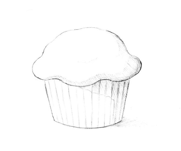 Рисунок кекса для срисовки