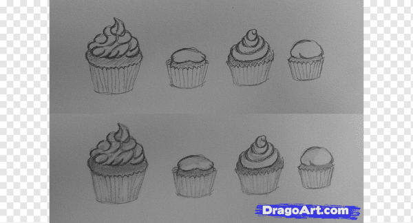 Поэтапное рисование кекса