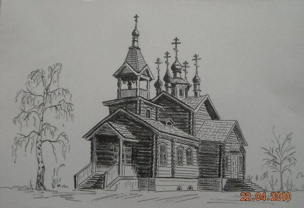 Кашинский Воскресенский собор рисунок