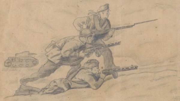 Сражение солдат рисунок