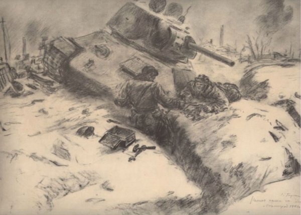 Рисунки Сталинградской битвы 1941-1945