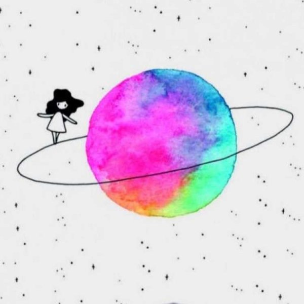 Рисунки космоса для срисовки легкие