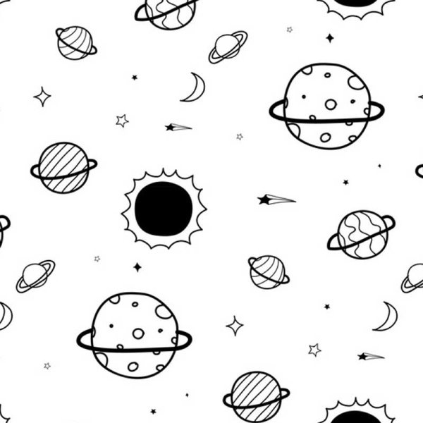Космос рисунок карандашом