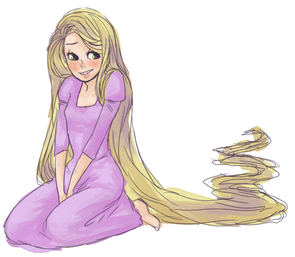 Скетчинг принцесса Диснея Рапунцель