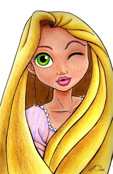 Срисовать Рапунцель карандашом для начинающих