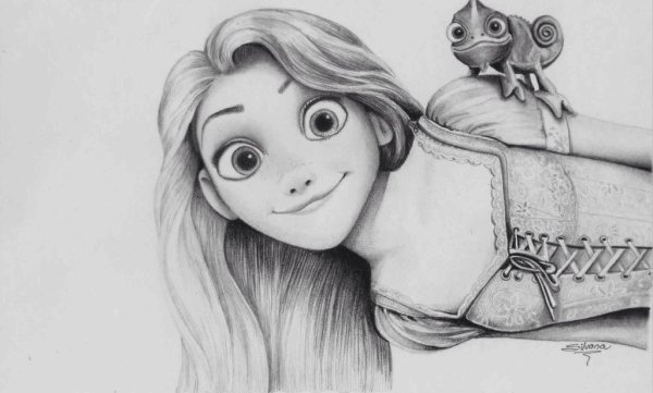 Принцесса Рапунцель для срисовки
