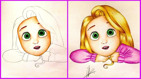 Рапунцель для срисовки