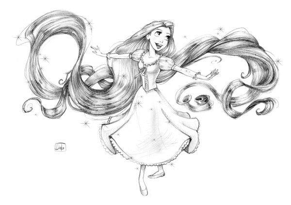 Рапунцель Дисней рисунок