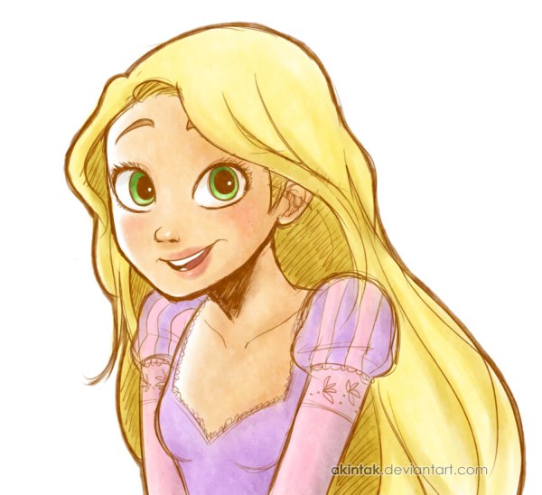 Рапунцель карандашом для срисовки