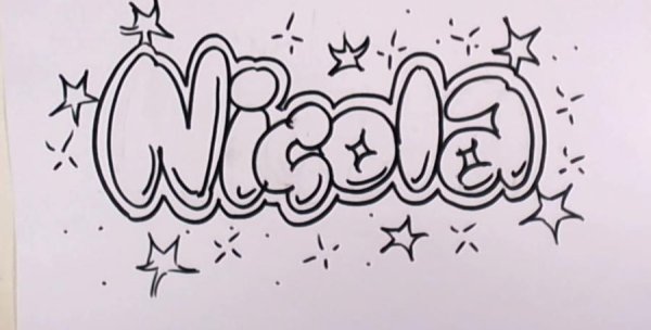 Рисунки карандашом граффити имена