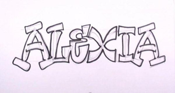 Имена карандашом для срисовки