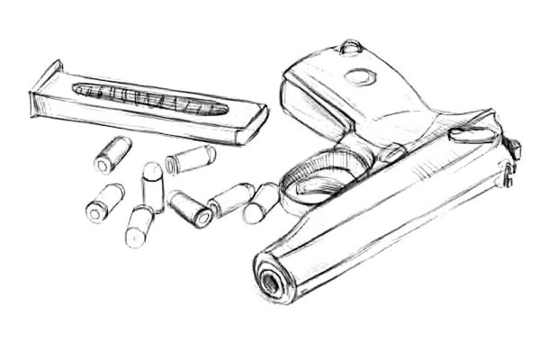 Рисунки карандашом оружие