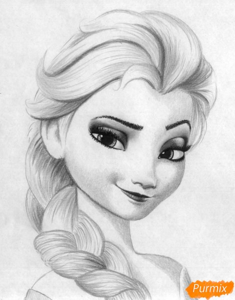 Эльза Дисней для срисовки