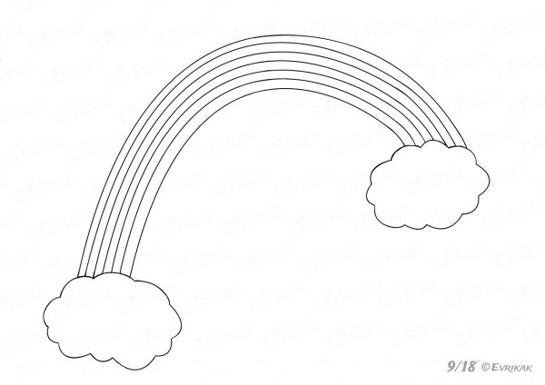 Радуга рисунок карандашом