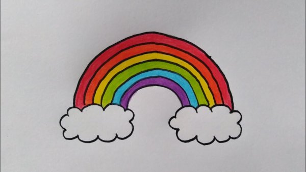 Маленькое радужные рисунки карандашом