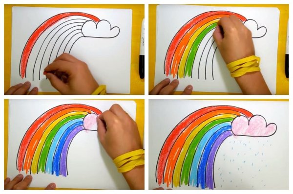 Радуга пошаговое рисование