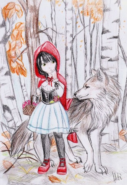 Рисование красная шапочка