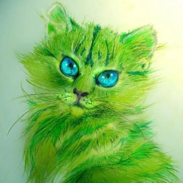Зеленый котенок