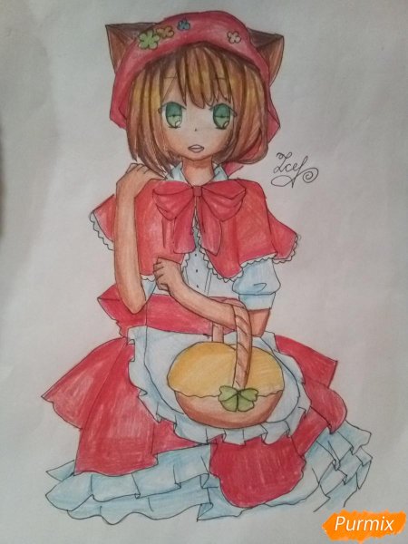 Красная шапочка для срисовки