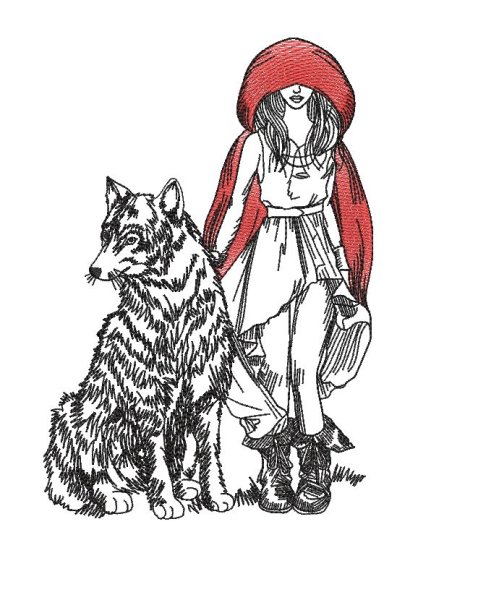 Красная шапочка и волк рисунок