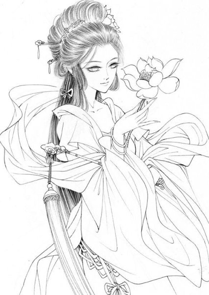 Раскраски китайские девушки