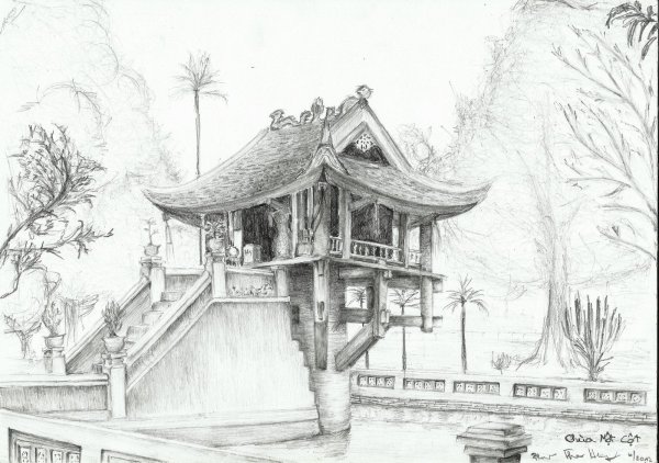 Храм Япония эскиз