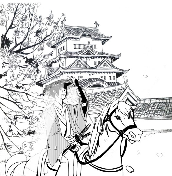 Япония карандашом