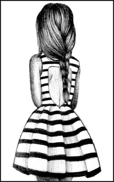 Рисунки карандашом девушки со спины