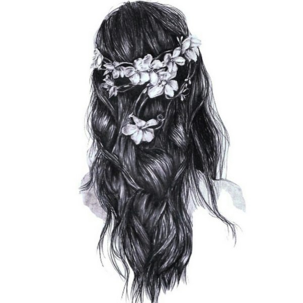 Девушка со спины рисунок