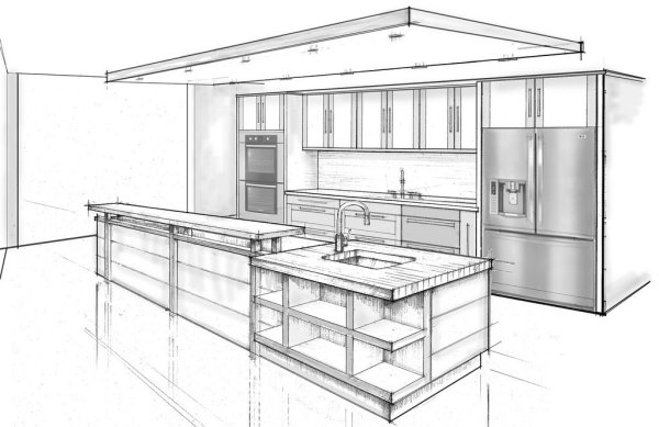 Кухня карандашом легко