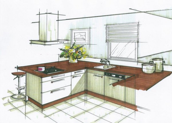 Эскиз кухни