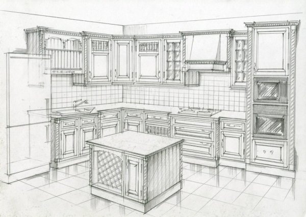 Кухня в перспективе