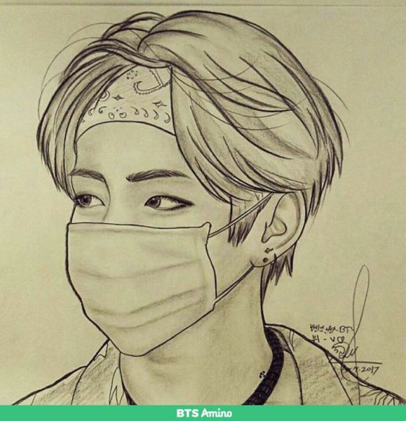 БТС Тэхен рисуночек