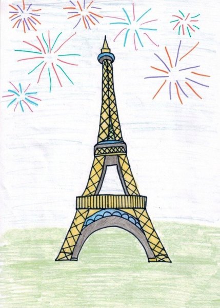 Раскраска эльфивая башня в Париже