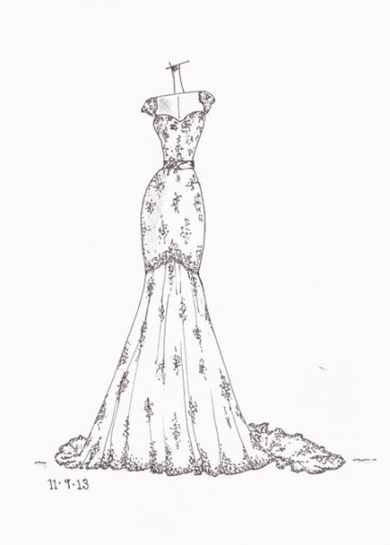 Платье рисунок