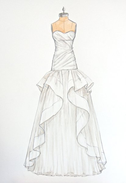 Платья для срисовки пышные