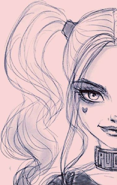 Харли Квинн рисунок карандашом