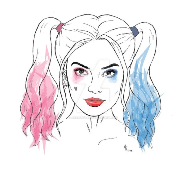 Харли Квин для срисовки для девочки