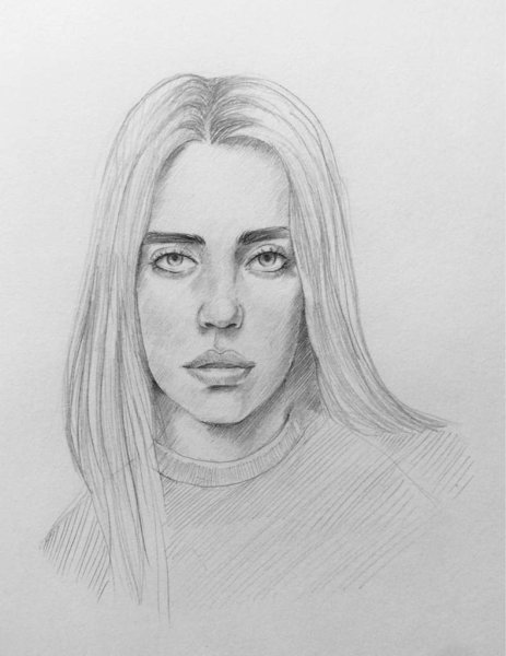 Билли Айлиш карандашом