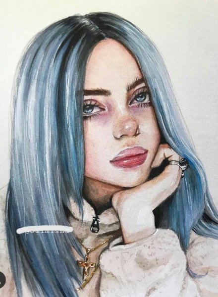 Портрет Билли Айлиш акварелью