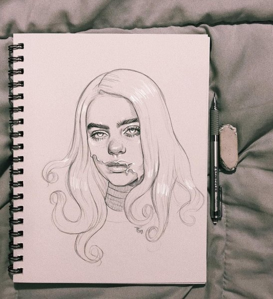 Рисунки для скетчбука в стиле Билли Айлиш