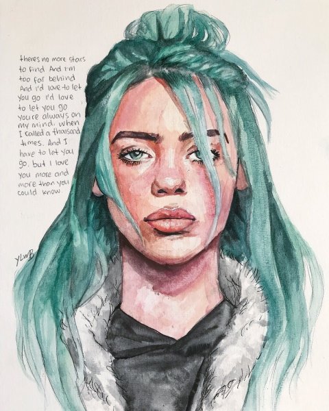 Портрет Билли Айлиш акварелью