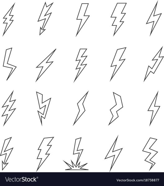 Молния рисунок карандашом