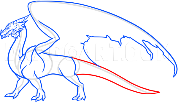 Дракон рисунок простой в полный рост