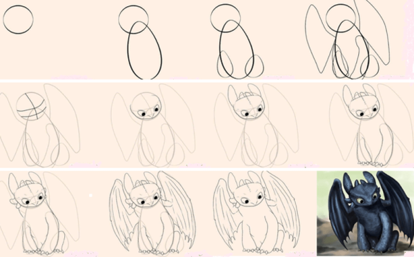 Беззубик поэтапное рисование